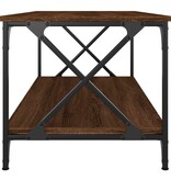 VidaXL Salontafel 100x50x45 cm bewerkt hout en ijzer bruineikenkleur