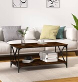 VidaXL Salontafel 100x50x45 cm bewerkt hout en ijzer gerookt eiken