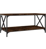 VidaXL Salontafel 100x50x45 cm bewerkt hout en ijzer gerookt eiken