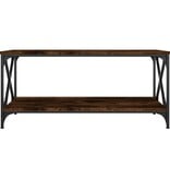 VidaXL Salontafel 100x50x45 cm bewerkt hout en ijzer gerookt eiken