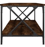 VidaXL Salontafel 100x50x45 cm bewerkt hout en ijzer gerookt eiken