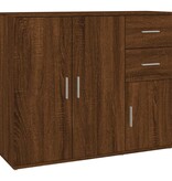 VidaXL Dressoir 91x29,5x75 cm bewerkt hout bruin eikenkleur