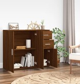 VidaXL Dressoir 91x29,5x75 cm bewerkt hout bruin eikenkleur