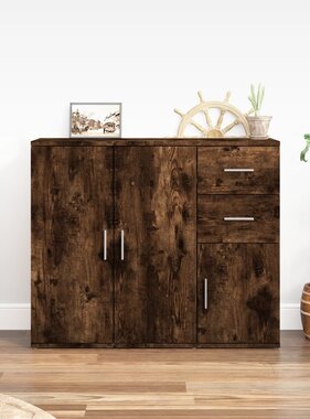 VidaXL Dressoir 91x29,5x75 cm bewerkt hout gerookt eikenkleurig