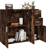 VidaXL Dressoir 91x29,5x75 cm bewerkt hout gerookt eikenkleurig