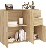 VidaXL Dressoir 91x29,5x75 cm bewerkt hout sonoma eikenkleurig