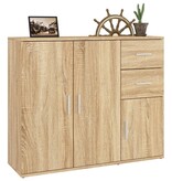 VidaXL Dressoir 91x29,5x75 cm bewerkt hout sonoma eikenkleurig