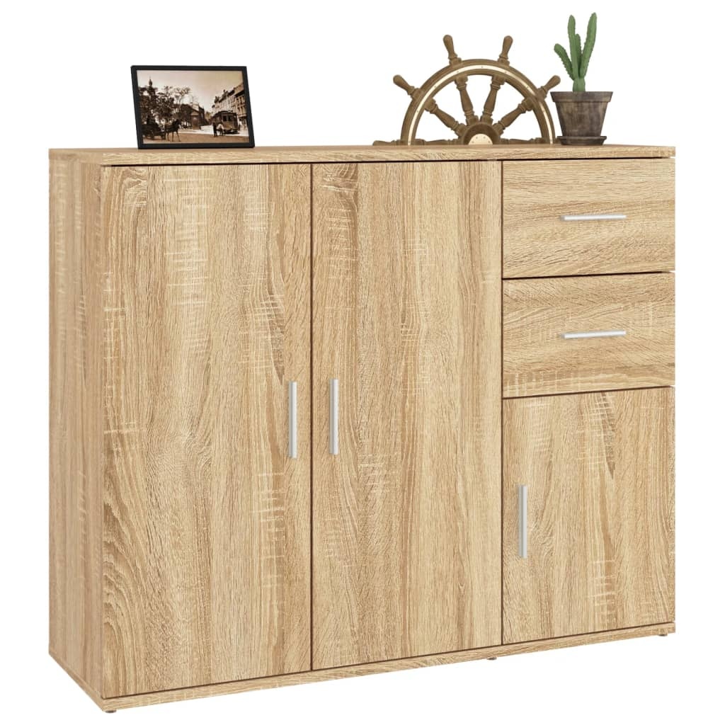 VidaXL Dressoir 91x29,5x75 cm bewerkt hout sonoma eikenkleurig