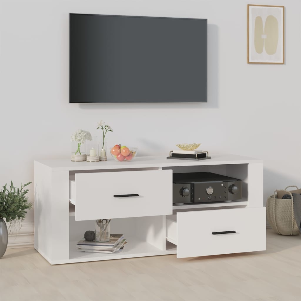VidaXL Tv-meubel 100x35x40 cm bewerkt hout wit