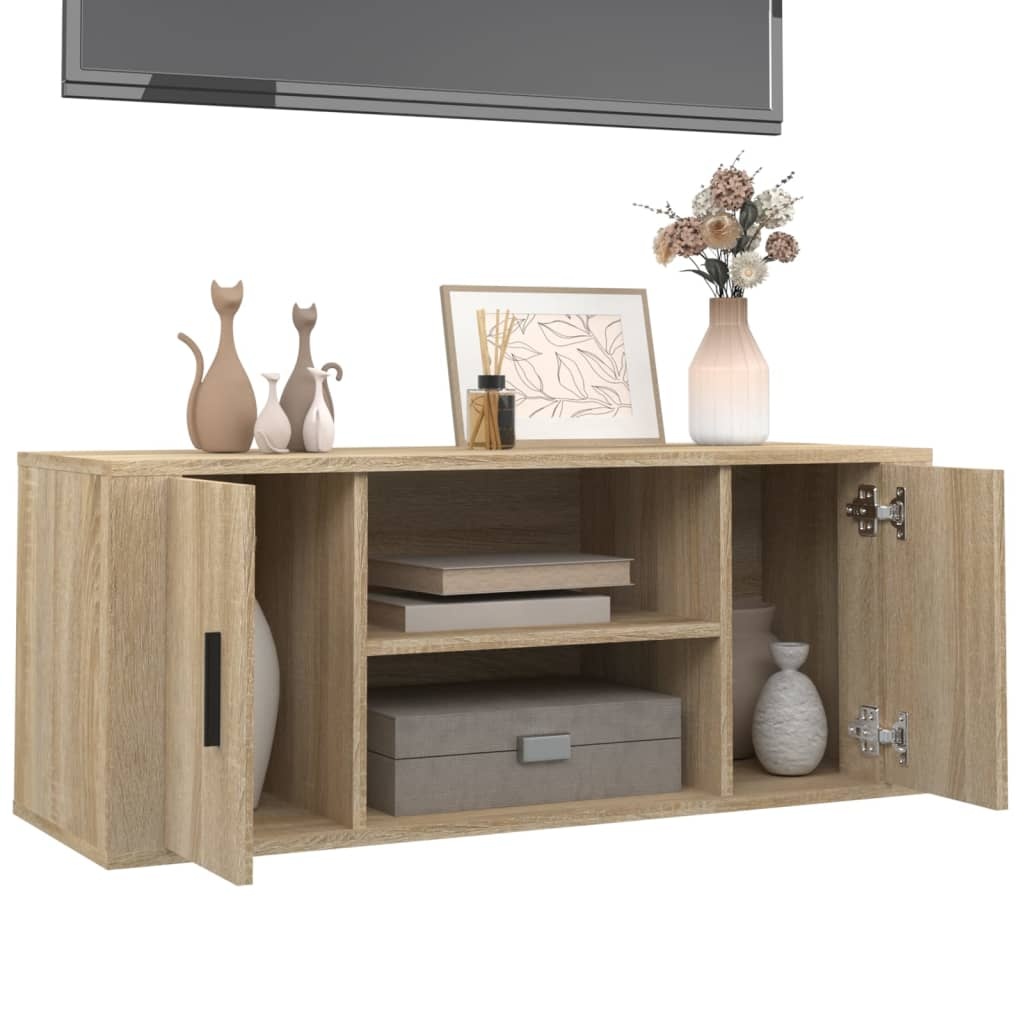 VidaXL Tv-meubel 100x35x40 cm bewerkt hout sonoma eikenkleurig