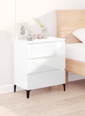 VidaXL Dressoir 60x35x70 cm bewerkt hout hoogglans wit