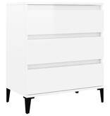 VidaXL Dressoir 60x35x70 cm bewerkt hout hoogglans wit