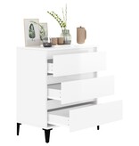 VidaXL Dressoir 60x35x70 cm bewerkt hout hoogglans wit