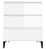 VidaXL Dressoir 60x35x70 cm bewerkt hout hoogglans wit