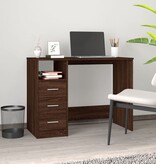 VidaXL Bureau met lades 102x50x76 cm bewerkt hout bruin eikenkleur