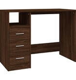 VidaXL Bureau met lades 102x50x76 cm bewerkt hout bruin eikenkleur