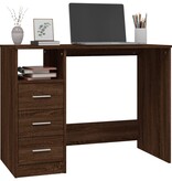 VidaXL Bureau met lades 102x50x76 cm bewerkt hout bruin eikenkleur