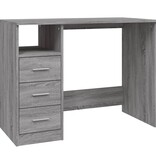 VidaXL Bureau met lades 102x50x76 cm bewerkt hout grijs sonoma eiken