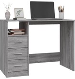 VidaXL Bureau met lades 102x50x76 cm bewerkt hout grijs sonoma eiken