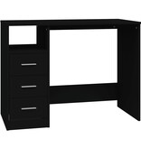 VidaXL Bureau met lades 102x50x76 cm bewerkt hout zwart