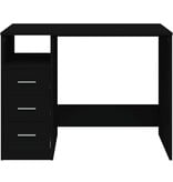 VidaXL Bureau met lades 102x50x76 cm bewerkt hout zwart