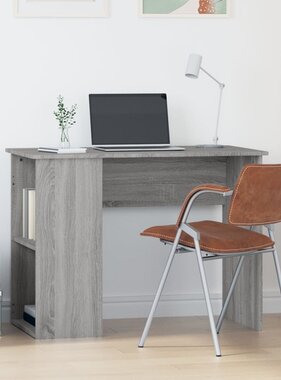 VidaXL Bureau 100x55x75 cm bewerkt hout grijs sonoma eikenkleurig