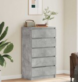 VidaXL Ladekast 60x36x103 cm bewerkt hout betongrijs