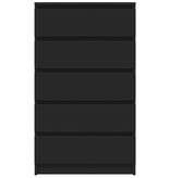 VidaXL Ladekast 60x36x103 cm bewerkt hout zwart