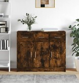 VidaXL Dressoir 91x28x75 cm bewerkt hout gerookt eikenkleurig