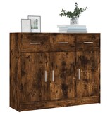 VidaXL Dressoir 91x28x75 cm bewerkt hout gerookt eikenkleurig