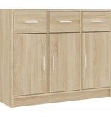 VidaXL Dressoir 91x28x75 cm bewerkt hout sonoma eikenkleurig