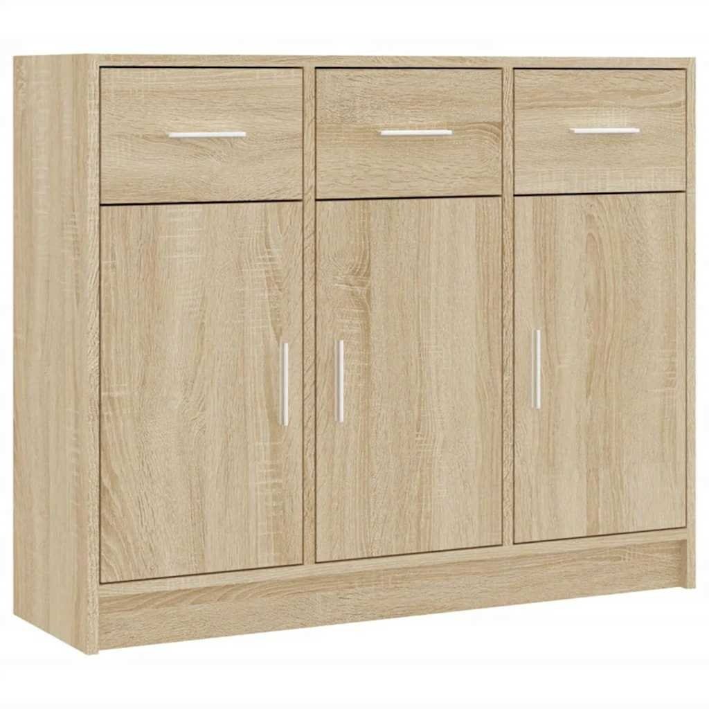 VidaXL Dressoir 91x28x75 cm bewerkt hout sonoma eikenkleurig
