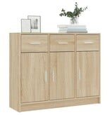 VidaXL Dressoir 91x28x75 cm bewerkt hout sonoma eikenkleurig