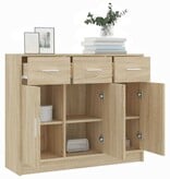VidaXL Dressoir 91x28x75 cm bewerkt hout sonoma eikenkleurig