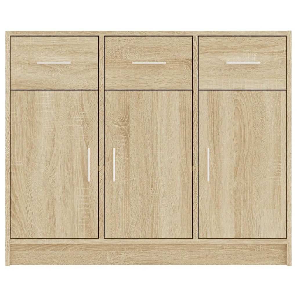 VidaXL Dressoir 91x28x75 cm bewerkt hout sonoma eikenkleurig