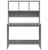 VidaXL Bureau met schappen 102x45x148 cm bewerkt hout grijs sonoma