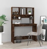 VidaXL Bureau met schappen 102x45x148 cm bewerkt hout gerookt eiken
