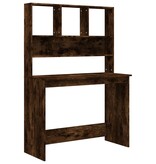 VidaXL Bureau met schappen 102x45x148 cm bewerkt hout gerookt eiken
