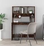 VidaXL Bureau met schappen 102x45x148 cm bewerkt hout gerookt eiken