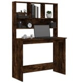 VidaXL Bureau met schappen 102x45x148 cm bewerkt hout gerookt eiken