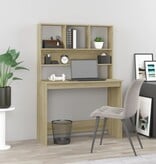 VidaXL Bureau met schappen 102x45x148 bewerkt hout sonoma eikenkleur