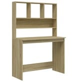 VidaXL Bureau met schappen 102x45x148 bewerkt hout sonoma eikenkleur