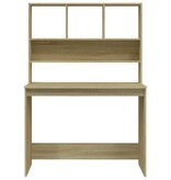 VidaXL Bureau met schappen 102x45x148 bewerkt hout sonoma eikenkleur