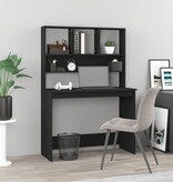 VidaXL Bureau met schappen 102x45x148 cm bewerkt hout zwart