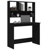 VidaXL Bureau met schappen 102x45x148 cm bewerkt hout zwart