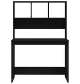 VidaXL Bureau met schappen 102x45x148 cm bewerkt hout zwart
