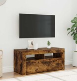 VidaXL Tv-meubel met LED-verlichting 90x35x40 cm gerookt eikenkleurig