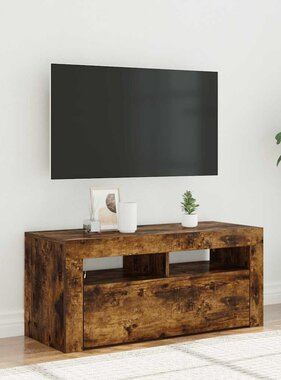 VidaXL Tv-meubel met LED-verlichting 90x35x40 cm gerookt eikenkleurig