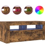 VidaXL Tv-meubel met LED-verlichting 90x35x40 cm gerookt eikenkleurig