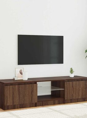 VidaXL Tv-meubel met LED-verlichting 140x40x36 cm bruin eikenkleur